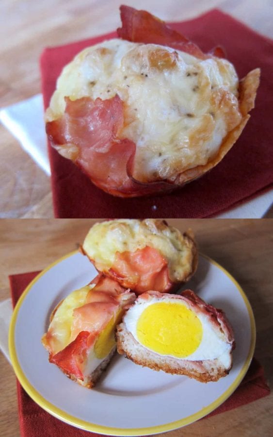 Ham, egg and cheese breakfast cups at foodlets.com