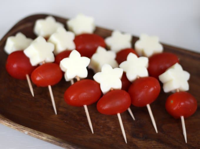 star and tomato skewers, foodlets