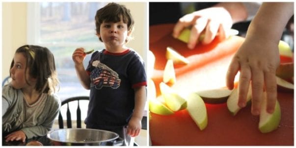 kids eating apples, apple butter, foodlets