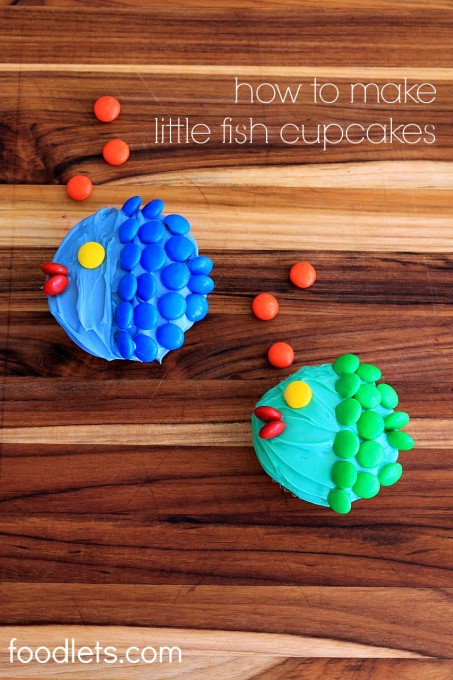 how to make little fish cupcakes