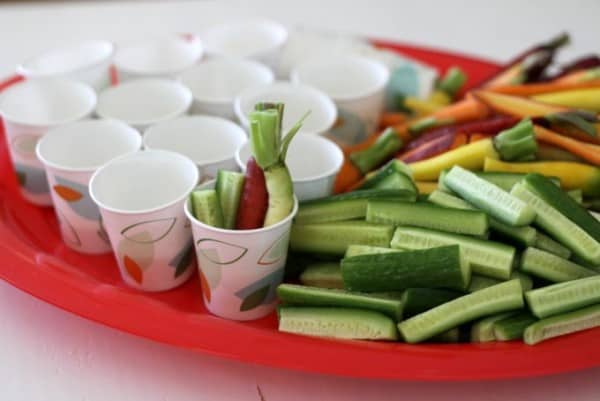 raw veggie cups for kids