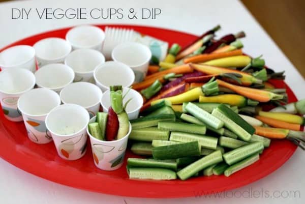 diy veggie cups and dip