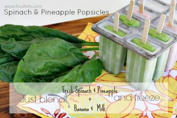 spinach & pineapple popsicles ingredients, foodlets