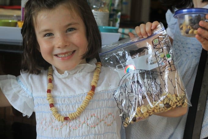 phoebe with cheerios snacks