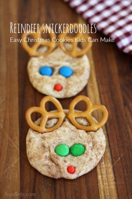 reindeer snickerdoodles, easy christmas cookies kids can make