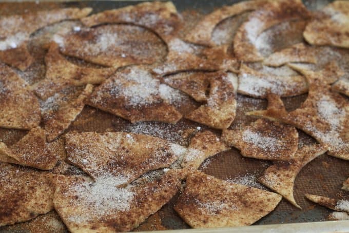 sugar on tortilla strips