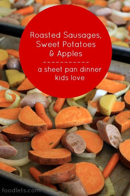 roasted sausages, sheet pan dinner foodlets