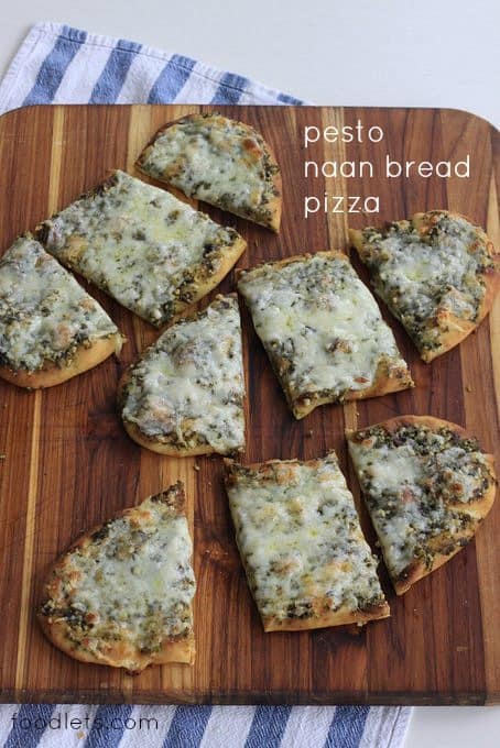 pesto naan bread pizza foodlets