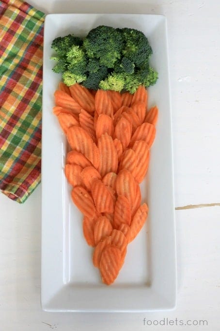 carrots and broccoli shaped like a carrot for easter
