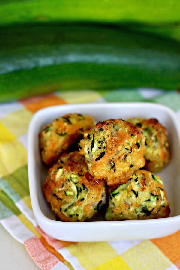 cheesy zucchini balls, get the recipe at foodlets.com