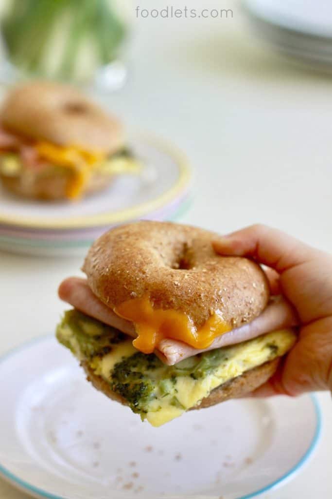 Make Ahead Ham and Veggie Breakfast Sandwiches