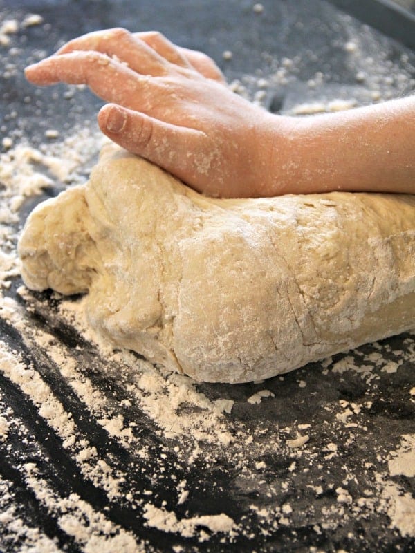 Rolling dough for soft pretzel recipe