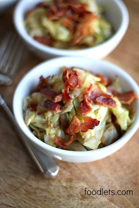 fried cabbage with bacon for kids