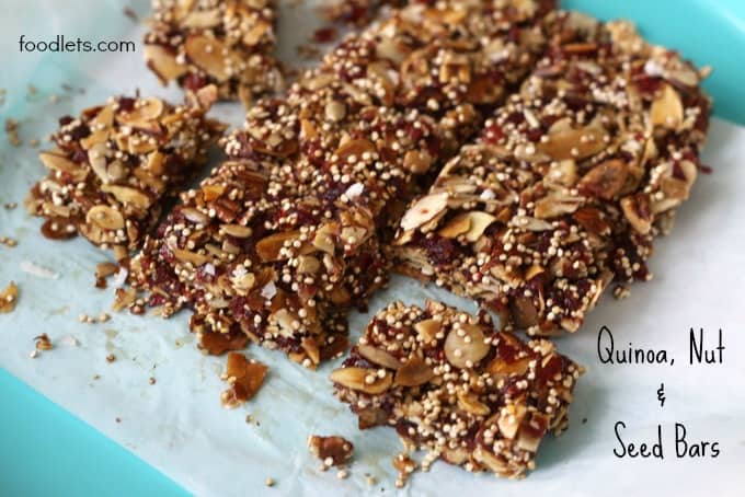 quinoa nut and seed bars, foodlets