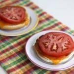 cheesy bagel with tomato diag