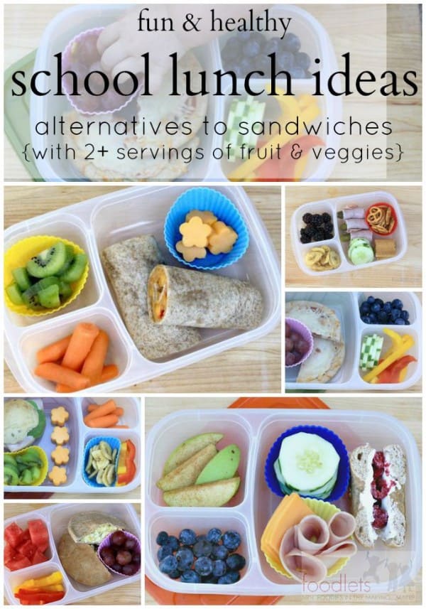 5 pictures of school lunches with 2+ servings of fruit & veggies (plus ...