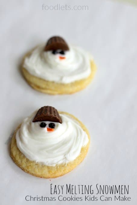 easy melting snowmen, christmas cookies kids can make