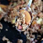 healthy easy peach almond crisp for breakfast, no copy