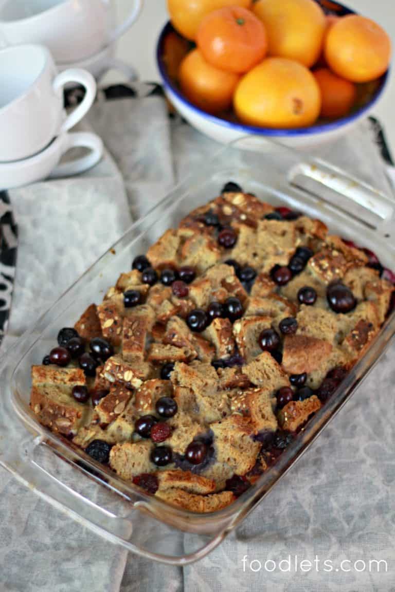 Easy French Toast Casserole With Blueberries Foodlets
